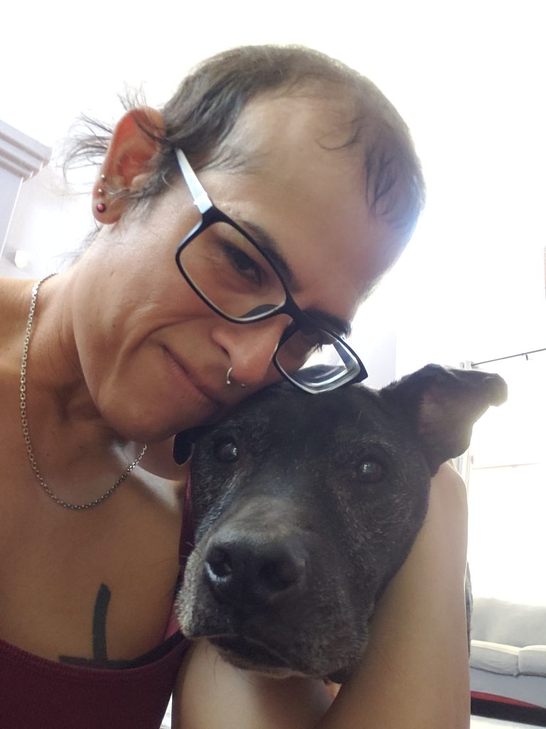 Vivi Dusk and her best friend Socrates at 19years old. Rest in peace <3